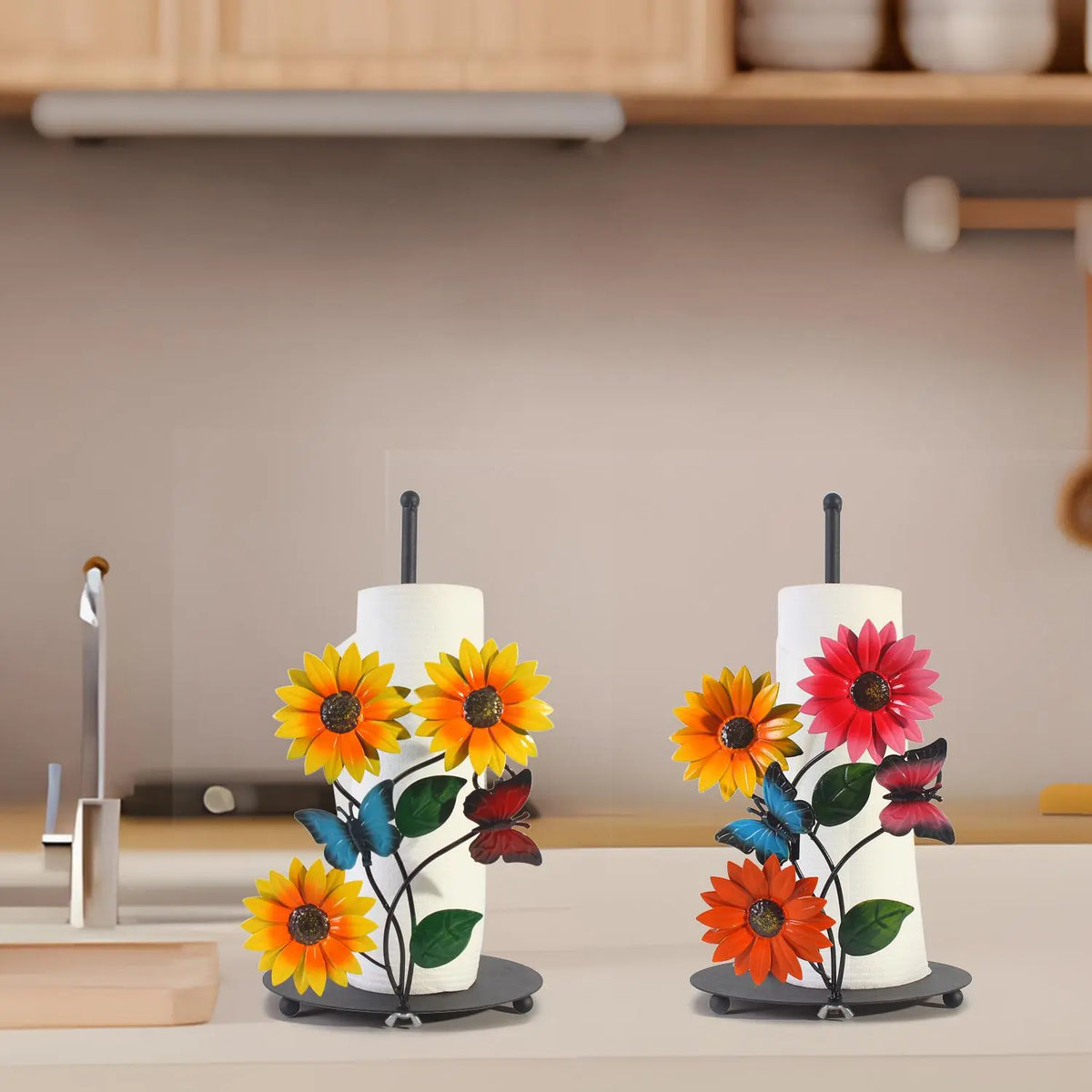 Sunflower Design Bathroom Tissue Holder, 1 Box Metal Tissue Roll Holder, Bathroom Tissue Storage Rack, Home Decor Supplies for Kitchen Bathroom, Organiser, Toilet Paper Holder, Bathroom Organizers, Bathroom Accessories