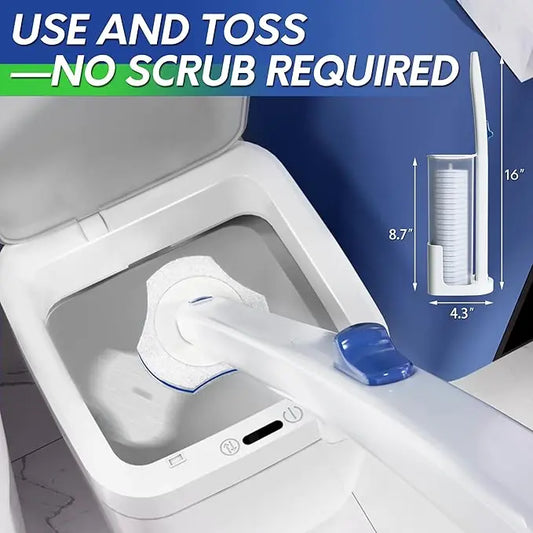 Disposable Toilet Cleaning System – Brush with Holder & 12 Refill Heads for Easy Bathroom Maintenance