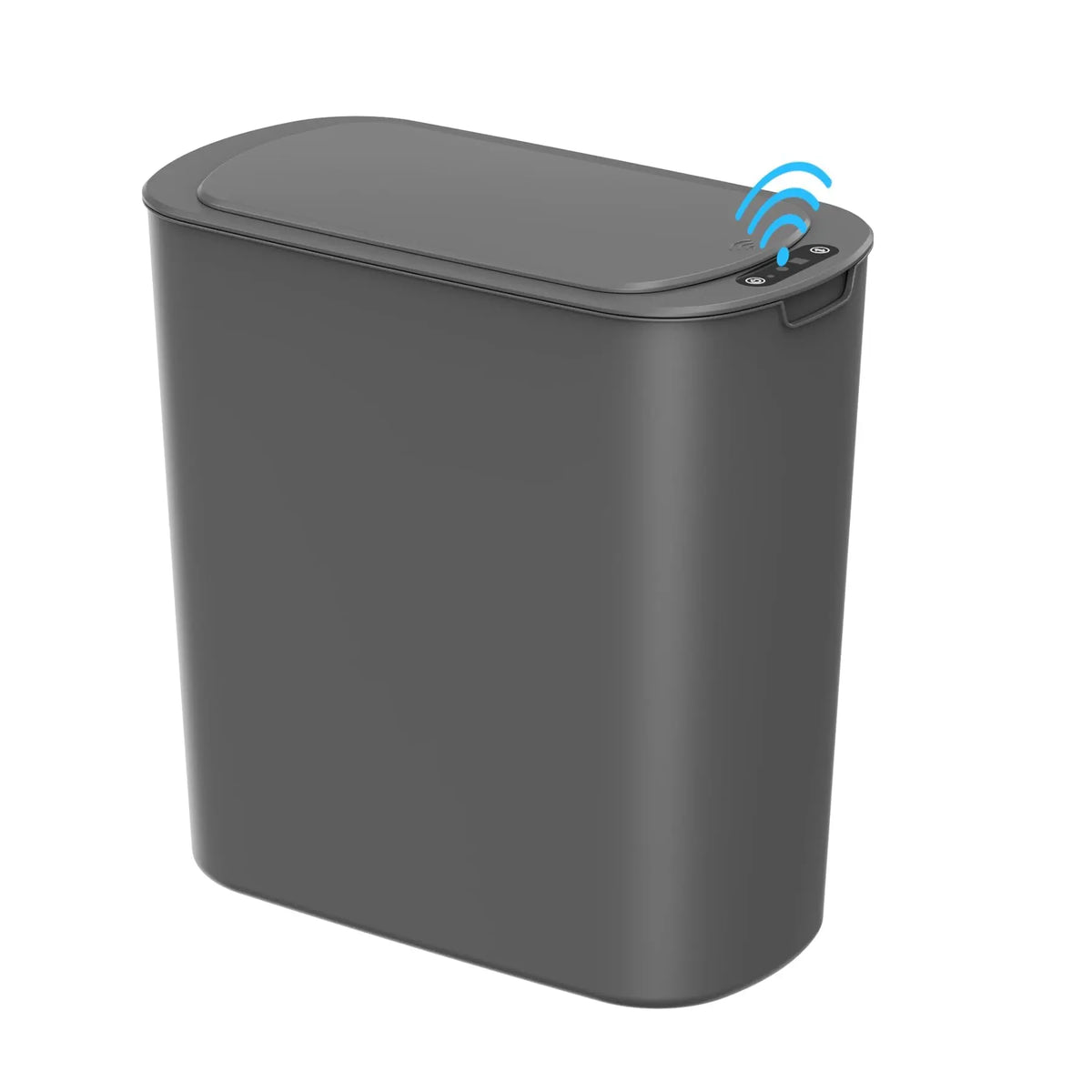 CESUN 2.6 Gal Touchless Trash Bin - Automatic Motion Sensor Plastic White Wastebasket with Lid, Smart Slim Modern Shape for Tight Spaces, Bathroom Accessories, Apartment Accessories