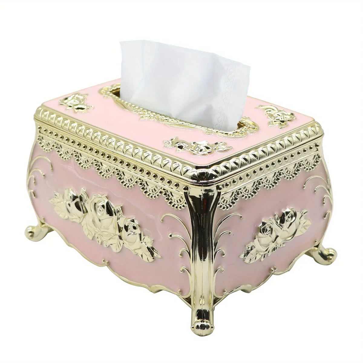 Jecoupoon Premium Plastic Decorative Tissue Box Cover - Classic American Luxury Dispenser for Home, Restaurant Coffee Tables