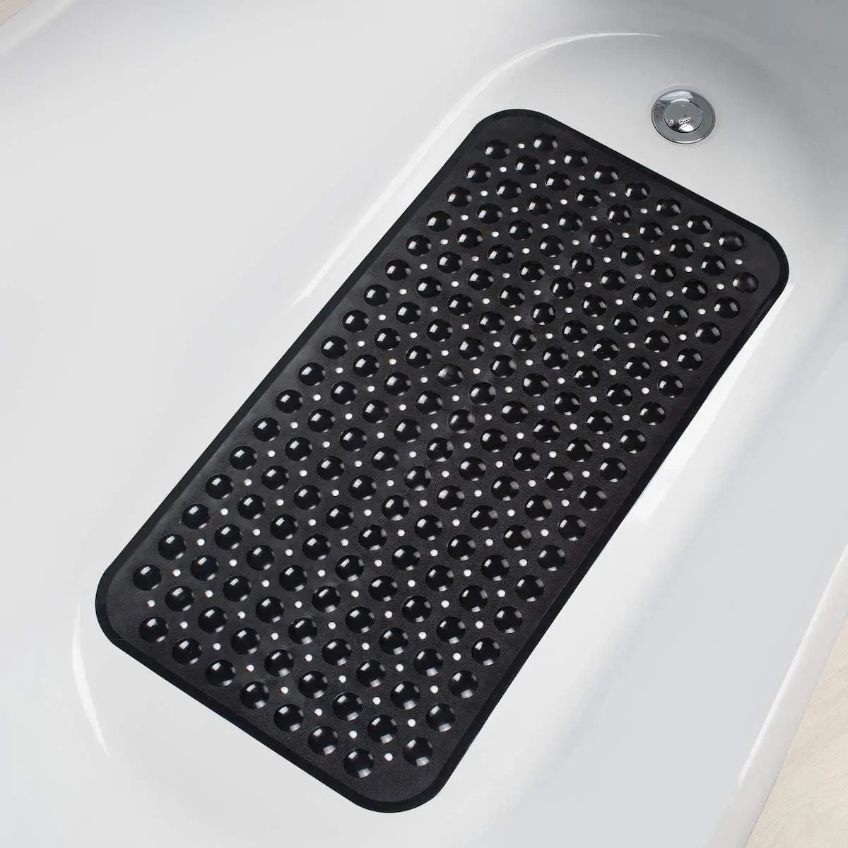 Rectangle Non-slip Bathtub Mat, 1 Count PVC Waterproof Bathroom Mat with Drainage Hole Design, Drain Holes & Suction Cups, Bathroom Essentials Accessories, Home Essential, Shower Bath Tool, Bathroom Necessities